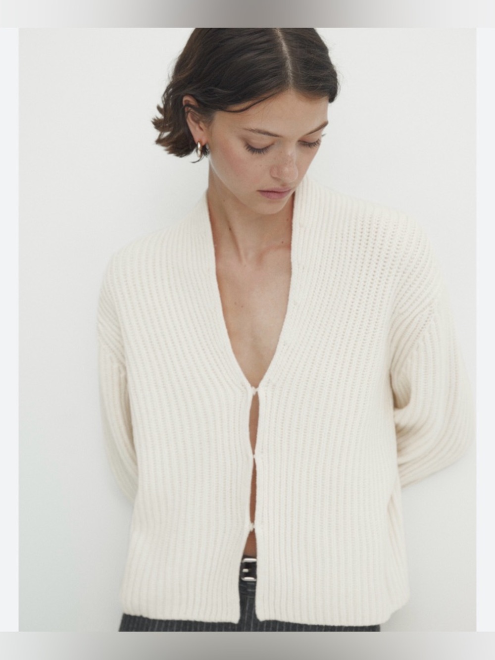 MASSIMO DUTTI Cardigan Im Perlstrick Size XS BB9